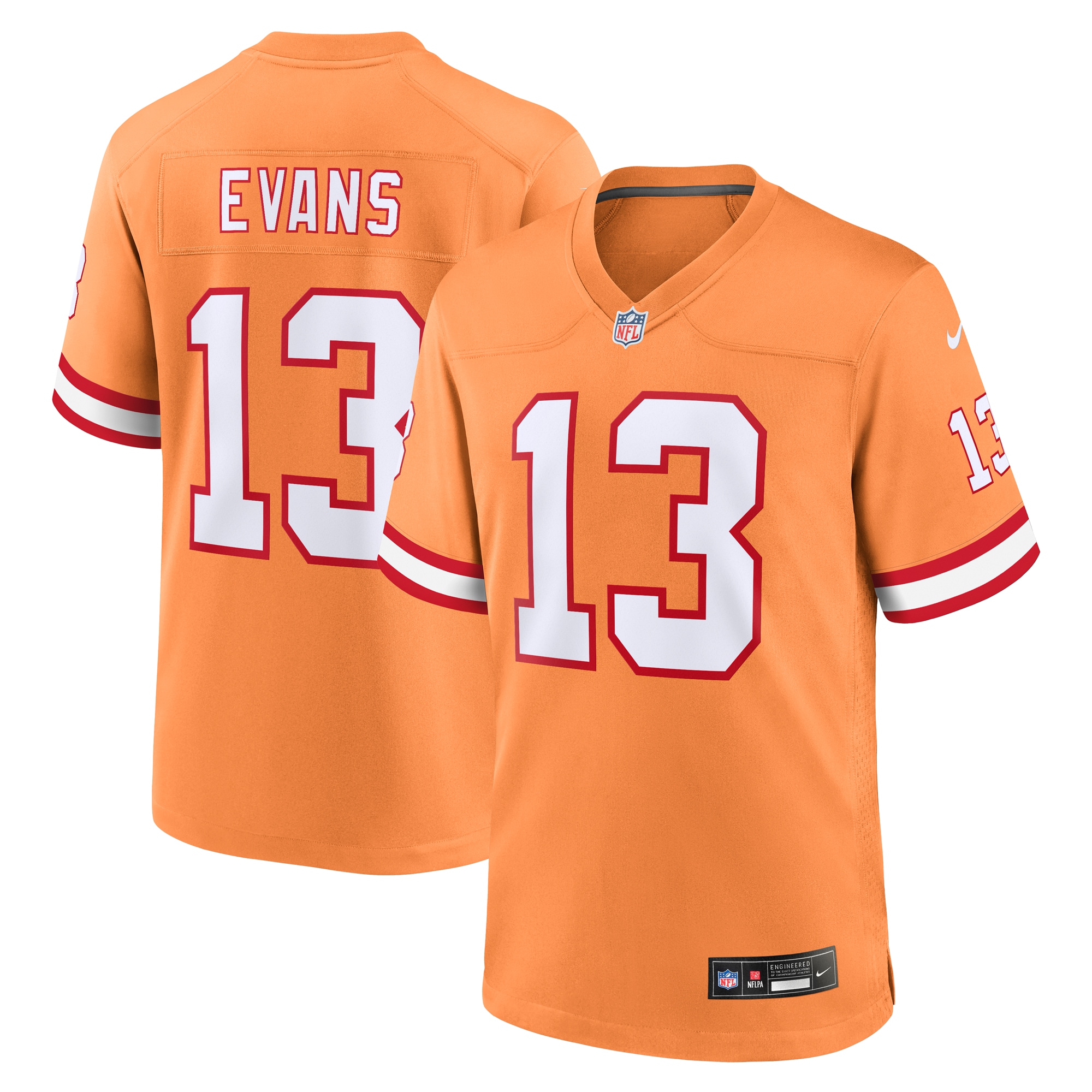 Men's Nike #13 Mike Evans Orange Tampa Bay Buccaneers Throwback Game Jersey